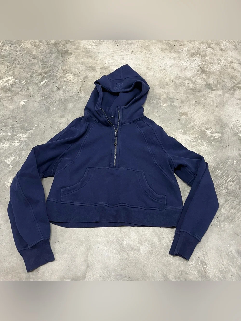 Lululemon Scuba Oversized Half Zip Hoodie Womens XS/S Blue Thumbholes LW3DM4S